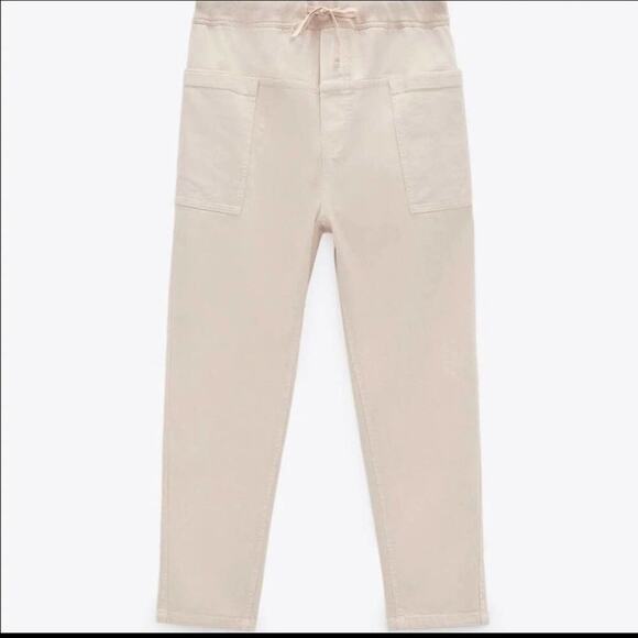 ZARA PANTS THE SLIM CARGO ECRU - Picture 3 of 6